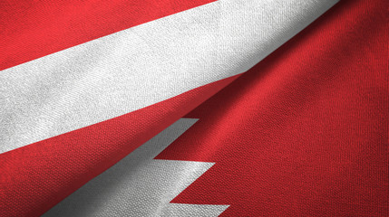 Austria and Bahrain two flags textile cloth, fabric texture