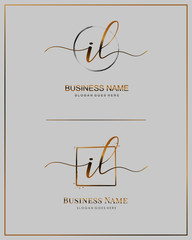 Initial I L IL handwriting logo vector. Letter handwritten logo template.