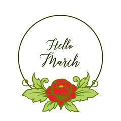 Obraz premium Vector illustration blossom flower frame for invitation hello march