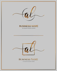 Initial A L AL handwriting logo vector. Letter handwritten logo template.