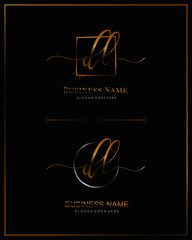 Initial D L DL handwriting logo vector. Letter handwritten logo template.