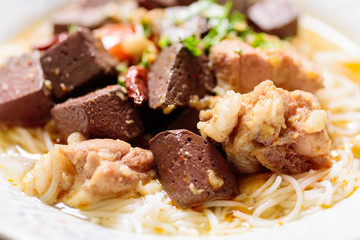 Thai rice noodles spicy soup (Kanom Jeen Nam Ngeaw), Northern Thai food