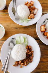 Delicious Fried Pork with Thai rice