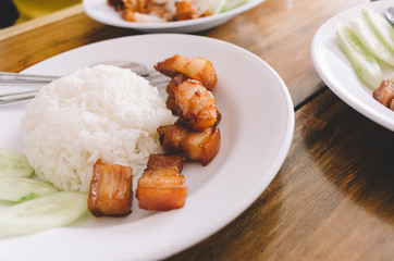 Delicious Fried Pork with Thai rice