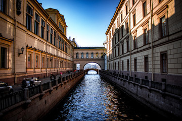 Fototapeta na wymiar Winter Canal of St. Petersburg