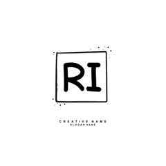 R I RI Initial logo template vector