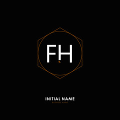 F H FH Initial logo letter with minimalist concept. Vector with scandinavian style logo.
