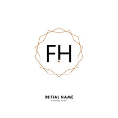 F H FH Initial logo letter with minimalist concept. Vector with scandinavian style logo.