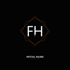 F H FH Initial logo letter with minimalist concept. Vector with scandinavian style logo.
