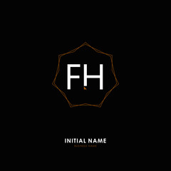 F H FH Initial logo letter with minimalist concept. Vector with scandinavian style logo.