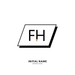 F H FH Initial logo letter with minimalist concept. Vector with scandinavian style logo.