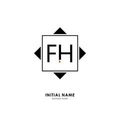 F H FH Initial logo letter with minimalist concept. Vector with scandinavian style logo.