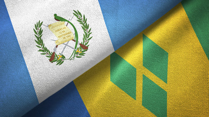 Guatemala and Saint Vincent and the Grenadines two flags textile cloth