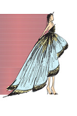 Hand drawn beautiful young woman. Stylish girl. Fashion woman sketch. Fashion model girl.