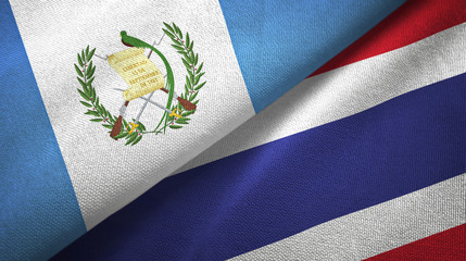 Guatemala and Thailand two flags textile cloth, fabric texture