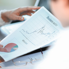 closeup. business team working with financial documents