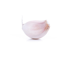 Organic garlic on white background