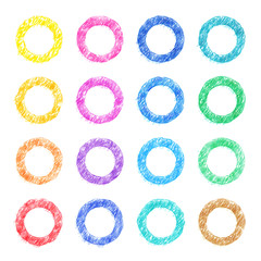Colorful colored pencil hand-painted art illustration : rings (High-resolution 2D CG illustration)