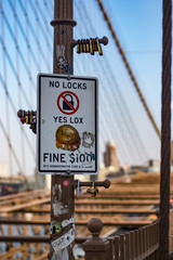 Signage at Brooklyn bridge