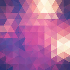 Geometric pattern, triangles vector background in purple, pink, yellow tones. Illustration pattern
