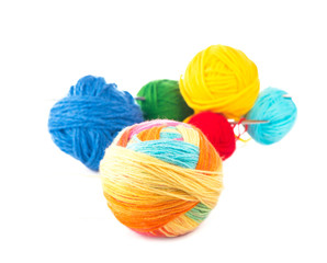 knitting ball of yarn and knitting needles