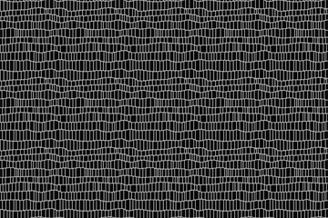 Dynamic digital seamless unique creative black and white mesh texture pattern, abstract background. Design element.