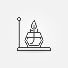 Alcohol burner outline icon - vector chemistry concept symbol in thin line style