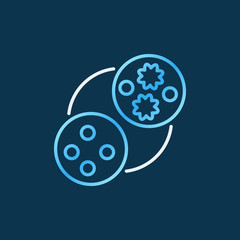 Petri Dish vector colored outline icon or sign on dark background