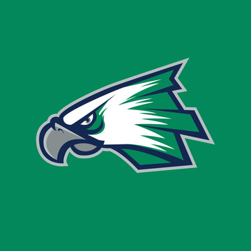 Modern professional logo for sport team. Eagle mascot. Eagles, vector symbol on a dark background.