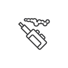 Vaping device line icon. linear style sign for mobile concept and web design. Vape smoking outline vector icon. Symbol, logo illustration. Pixel perfect vector graphics