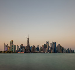 Doha City Center Skyscrapers, Qatar During the Sunset