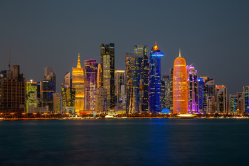 Fototapeta na wymiar Doha City Center During the Night
