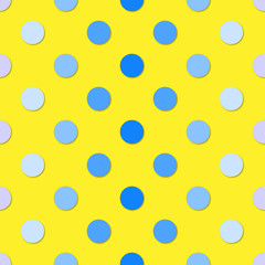 Polka dots colorfull seamless pattern. 3d vector background. Retro style print.