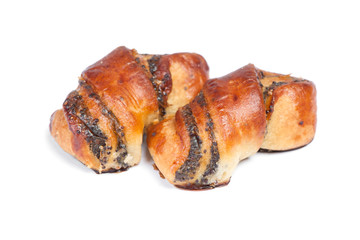 Heap of fresh buns with poppy seed