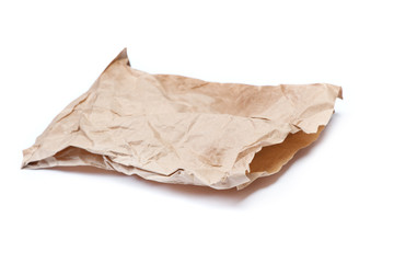 Fototapeta na wymiar Cumpled paper bag