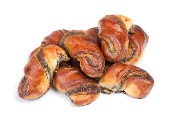 Heap of fresh buns with poppy seed
