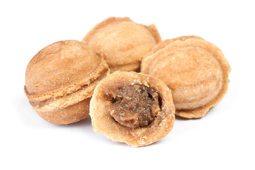 Group of homemade nuts cookies with condensed milk