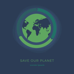 Planet earth in flat style. Vector illustration