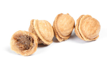Group of homemade nuts cookies with condensed milk