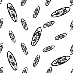 Surfboard Icon Seamless Pattern, Surf Board Icon, Water Sport Icon