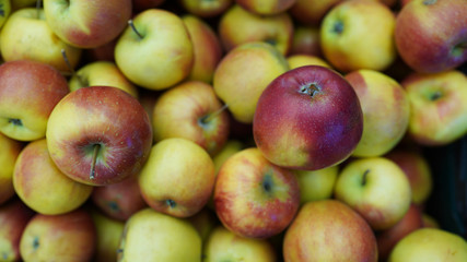apples full frame . Fresh apple texture in market. store background