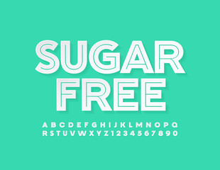 Vector sign Sugar with modern white Font. Trendy Uppercase Alphabet Letters and Numbers