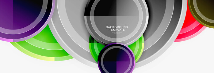 Circle geometric abstract background template for web banner, business presentation, branding, wallpaper