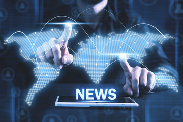 World map. News. Internet, business, connection