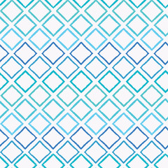 Abstract colorful blueish ombre geometric seamless vector pattern background with brush stroked diamond shapes for fabric, wallpaper, scrapbooking projects or backgrounds.