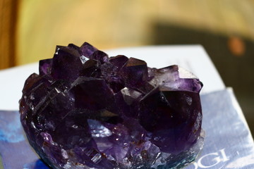 amethyst crystal stone cluster