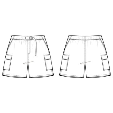 SHORT PANTS Fashion Flat Sketch Template