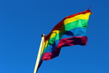 pride flag with strong intensive colors