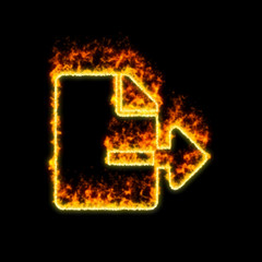 The symbol file export burns in red fire