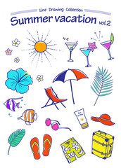 Summer vacation 2 -Line Drawing Collection (color)